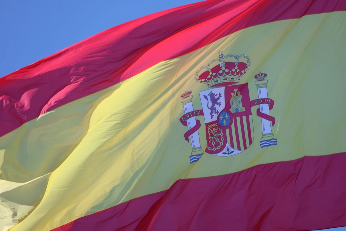 Drapeau espagnol et carte de l'Espagne