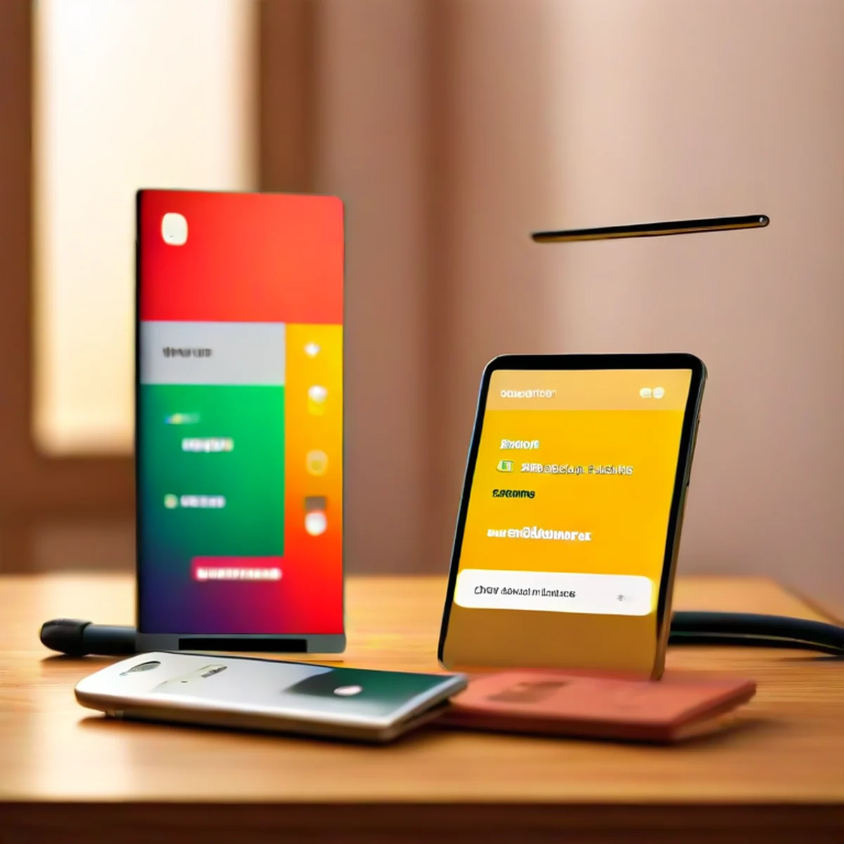言語学習アプリが表示されたスマートフォンとヘッドホンのイメージ